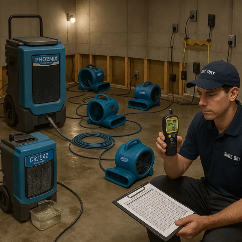 Structural Drying and Dehumidification process in Orford, NH